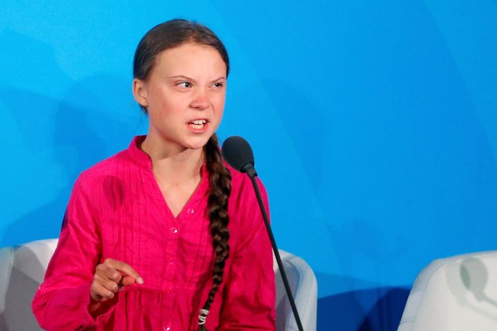 Η Γκρέτα Τούνμπεργκ απευθύνεται στη Σύνοδο Κορυφής του ΟΗΕ για το Κλίμα.