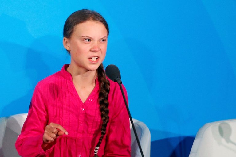 Η Γκρέτα Τούνμπεργκ απευθύνεται στη Σύνοδο Κορυφής του ΟΗΕ για το Κλίμα.