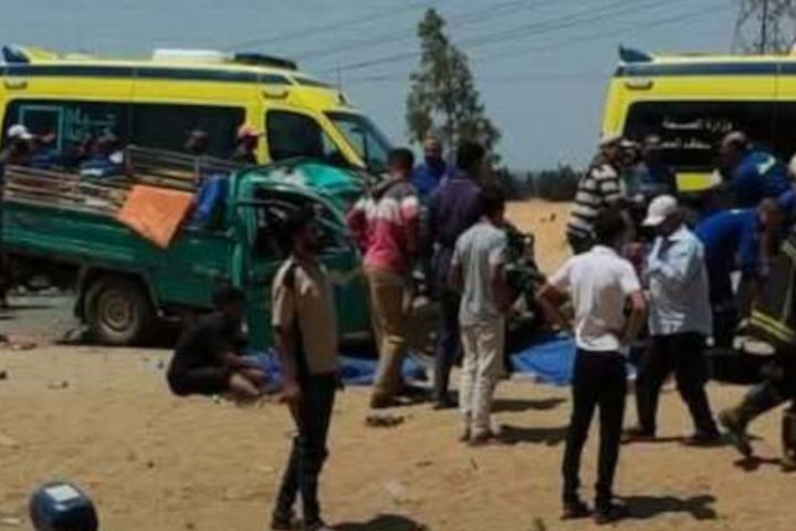 Εικόνα από το τροχαίο δυστύχημα στην Αίγυπτο.