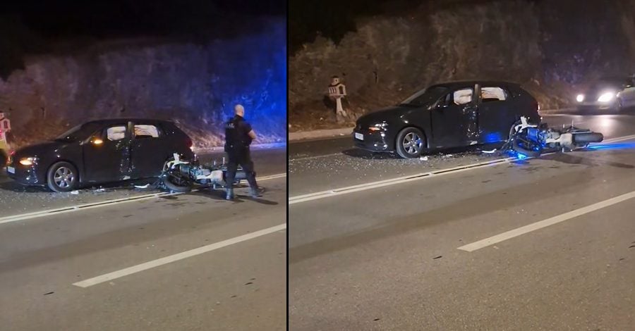 Ζημιές στα οχήματα μετά το τροχαίο στην Αθηνών-Σουνίου.