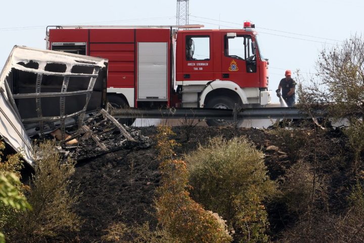 Σκηνικό από τροχαίο ατύχημα στον Βόλο