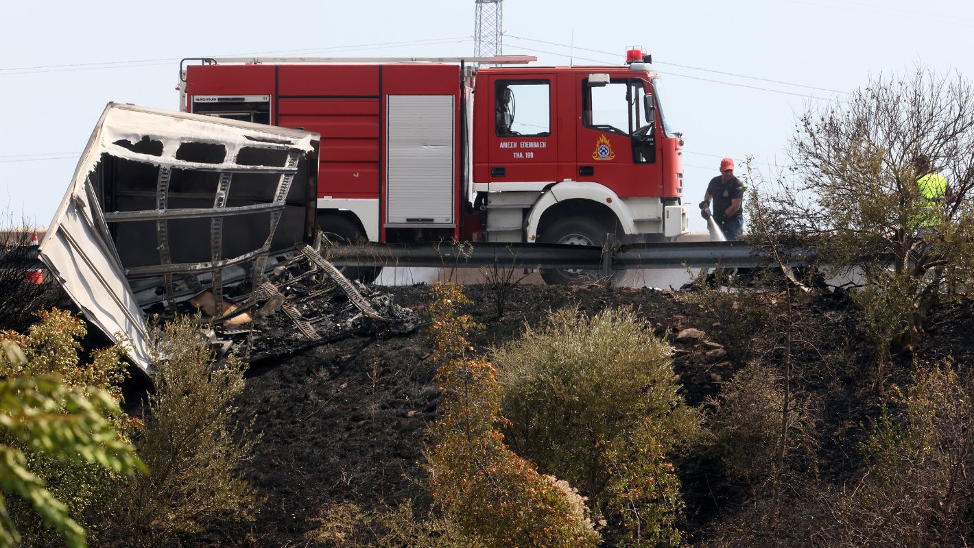 Σκηνικό από τροχαίο ατύχημα στον Βόλο